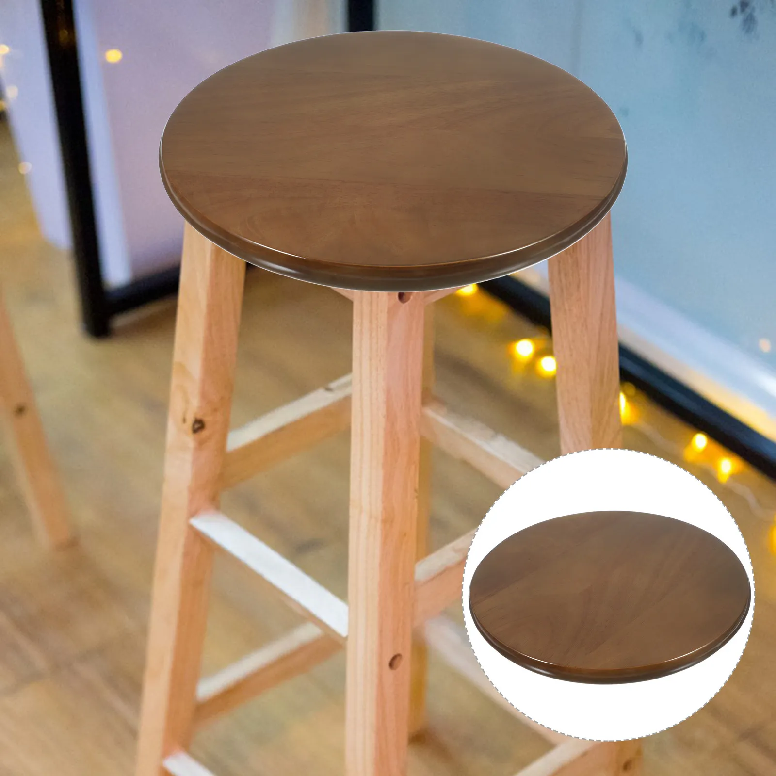 Premium Solid Wood Round Stool Seat Replacement for Bar Restaurant Kitchen Office Canteen DIY Wooden Seating Part Sturdy Natural