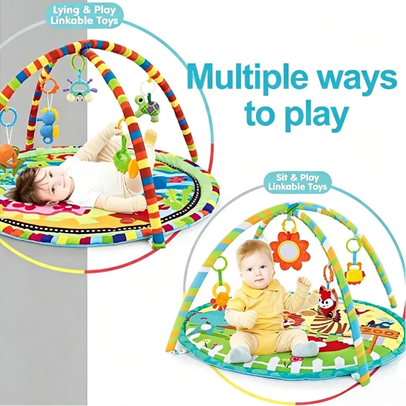 Cartoon Colorful Baby Fitness Frame Educational Children Play Mat Infant Crawling Blanket Rug Kids Activity Gym Toys Gift