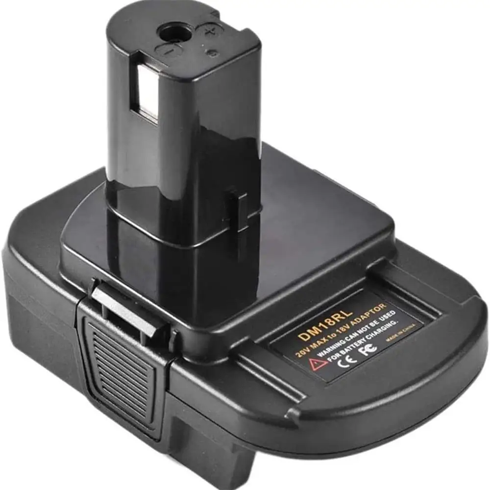 

Battery Adapter DM18RL with USB PortConverts for DeWalt 20V & Milwaukee 18V battery to Ryobi 18V ONE+ lithium battery