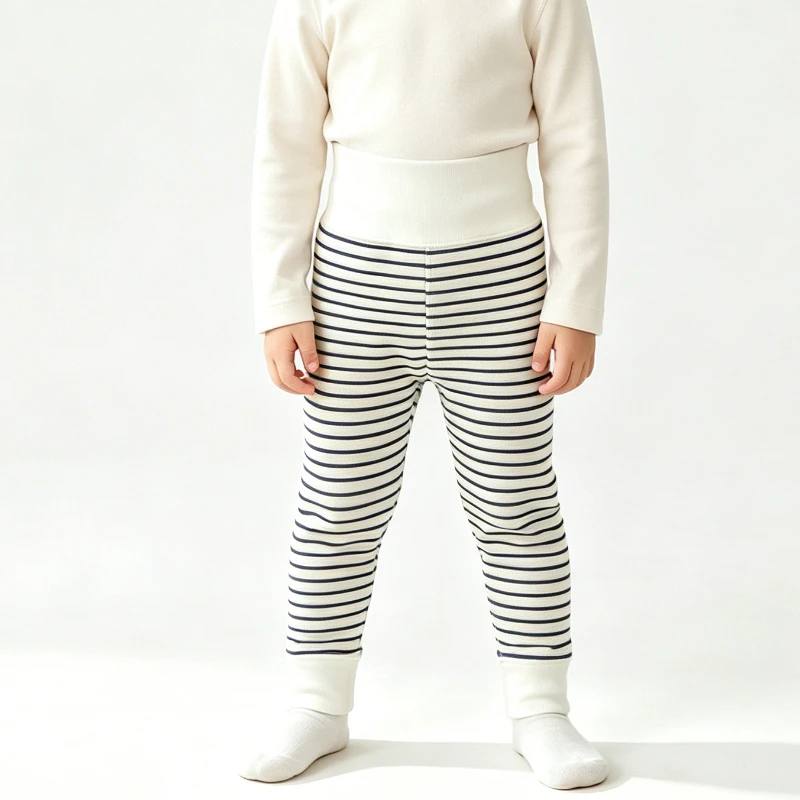 Kids' Fleece-Lined Warm Pants High-Waist Belly Protection Pants for Boys' Girls' Pajama Pants Infant Toddler Legging for Winter