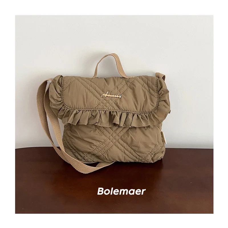 Bolso de hombro con volantes Kawaii para niños y niñas, bandolera de viaje, a la moda, para otoño e invierno, novedad de 2024