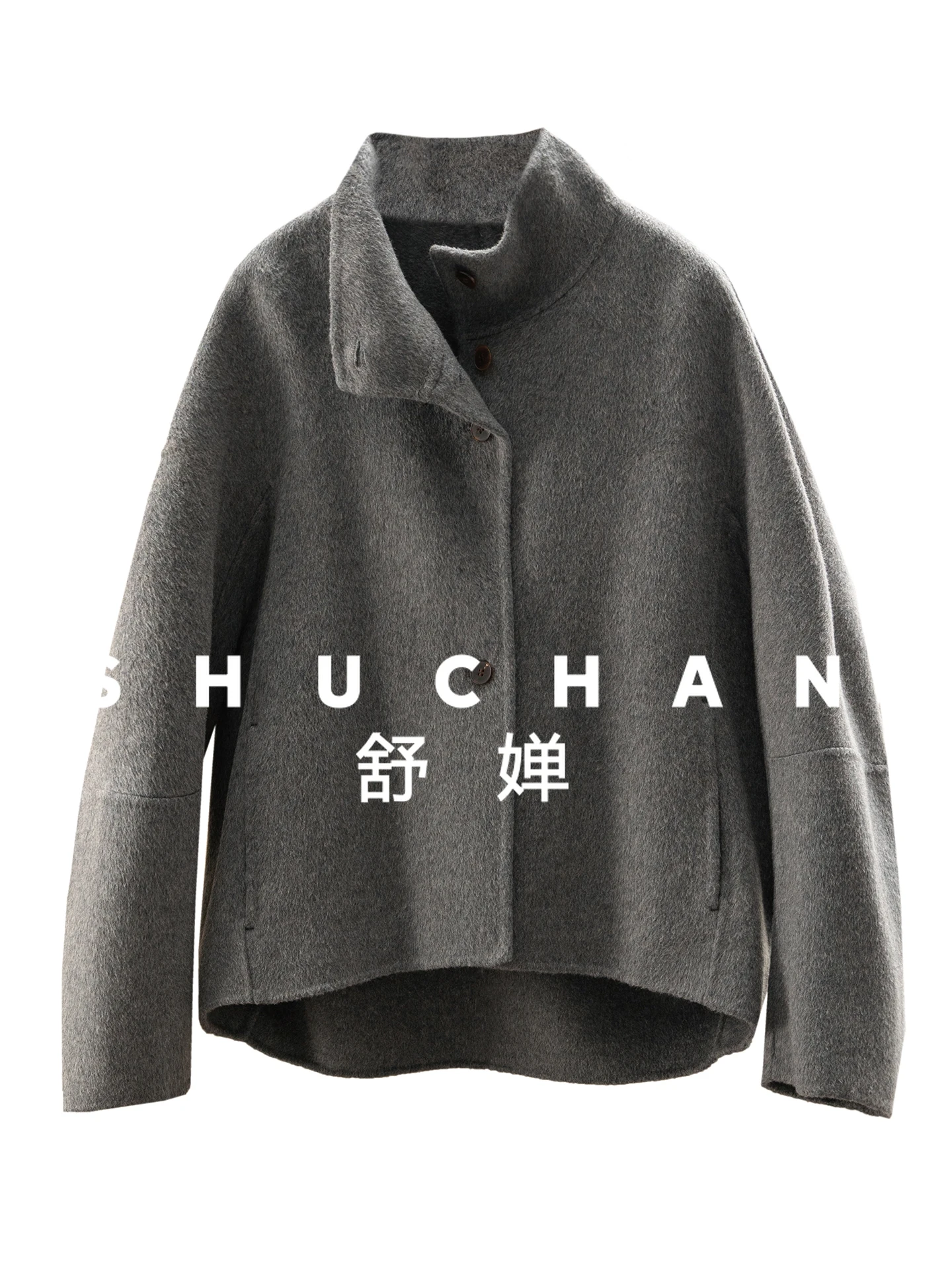 

Небольшая черепаха со стоячим вырезом на спине, итальянское Dili 5K + кашемировая шерсть, двустороннее шерстяное пальто с воротником-стойкой, женское специальное пальто 13J5