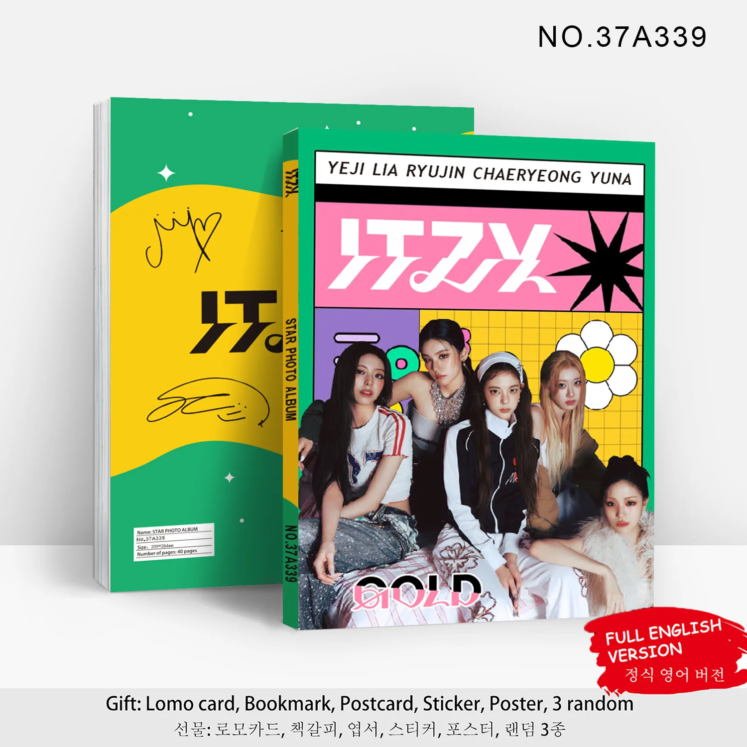 Kpop ITZY New Album GOLD Lomo Cards Portrait HD Photo Gallery Sticker Poster Bookmark Card Lia Yuna Ryujin Fans Gifts Collection
