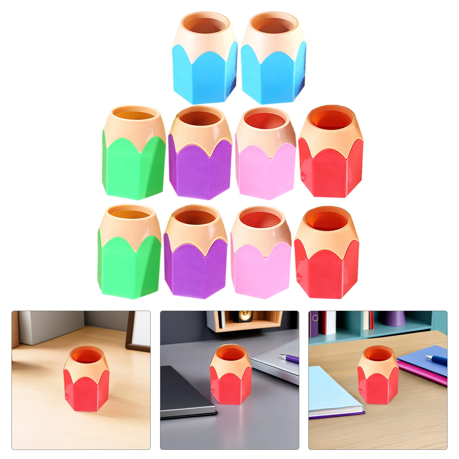 

Desk Pencil Holder Cute Pen Organizer Makeup Brush Stand Storage Cup Office Stationery Box School Classroom Accessory
