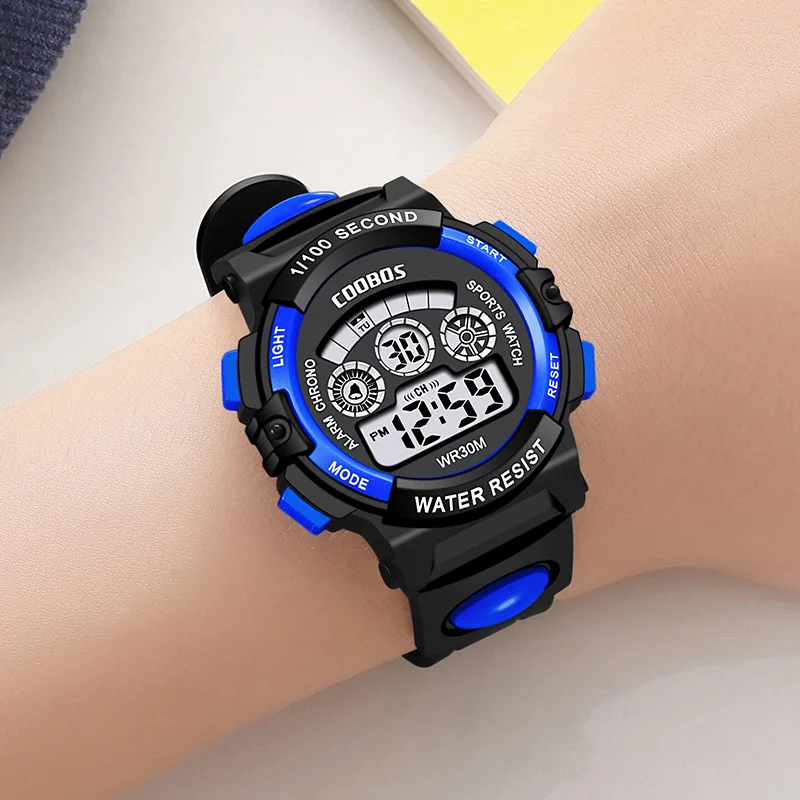 COOLBOOS Children Watches Digital Sport Wristwatch For Kids Boys Girls Silicone Strap Waterproof Fashion Simple Big Dial Clock