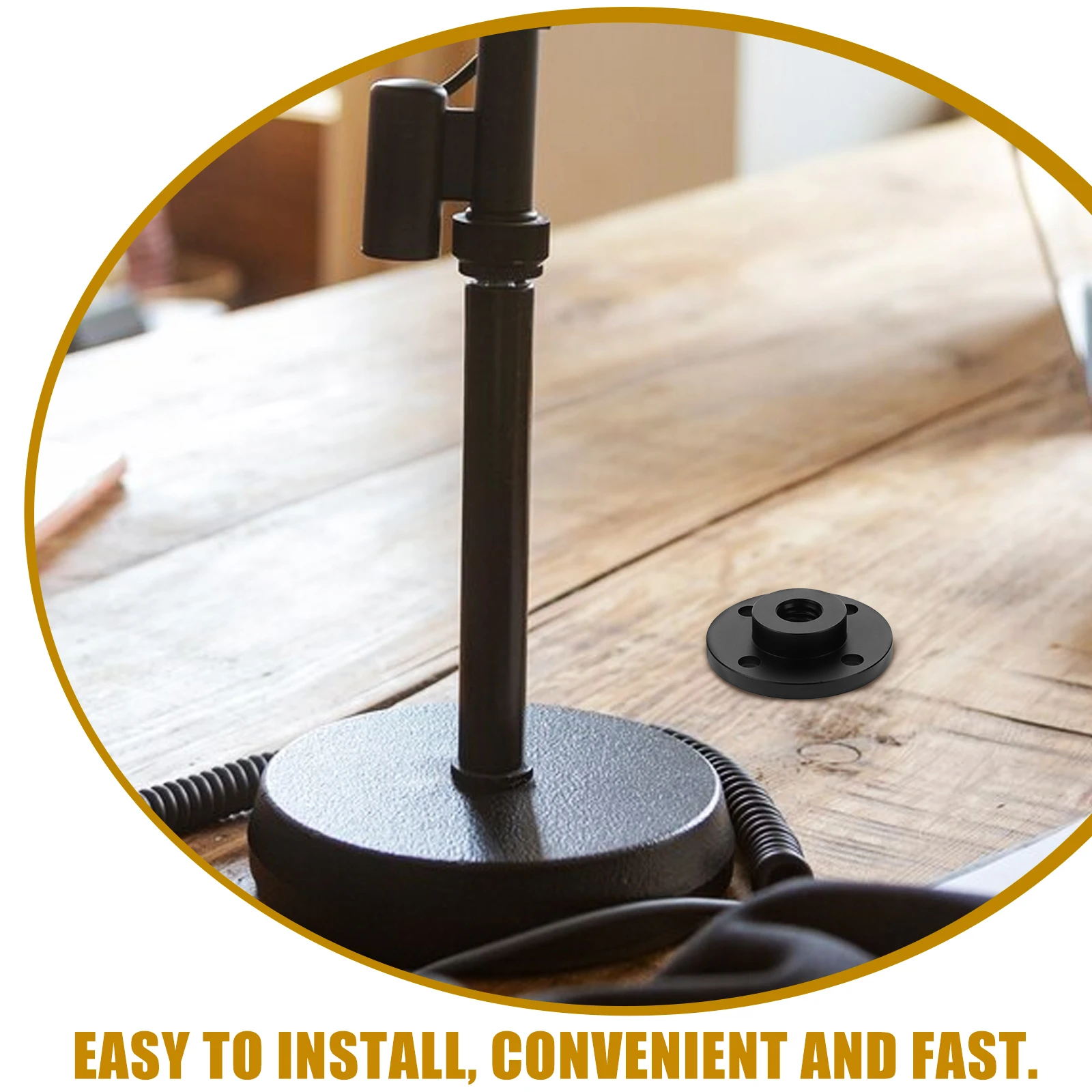 

Stand Metal Wall Mount 3/8"-16 Flange Metal Microphone Flange Microphone Fixing Bracket Mount Wall Aluminum Alloy 3/8\