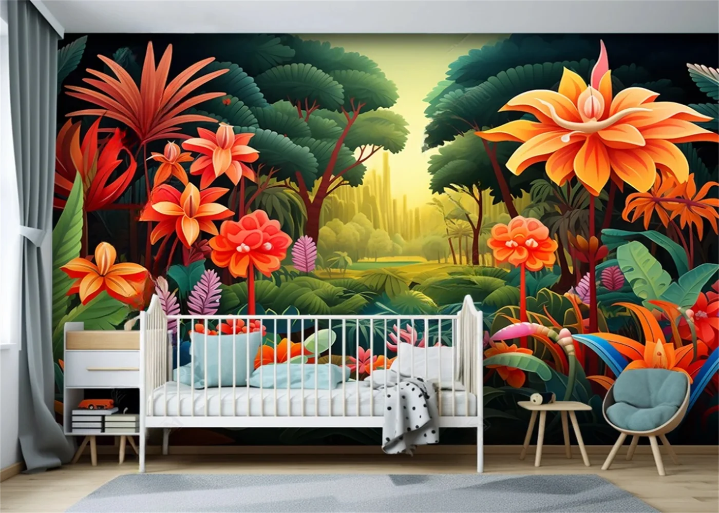 Custom size mural cartoon children's room kindergarten cartoon dream forest background wall murals home decoration 3d wallpaper