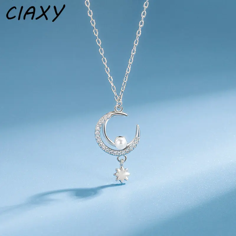 2023 New Fashion Star Moon Pearl Pendant Necklaces for Women Romance Zircon Accessory Choker Clavicle Chain Party Jewelry