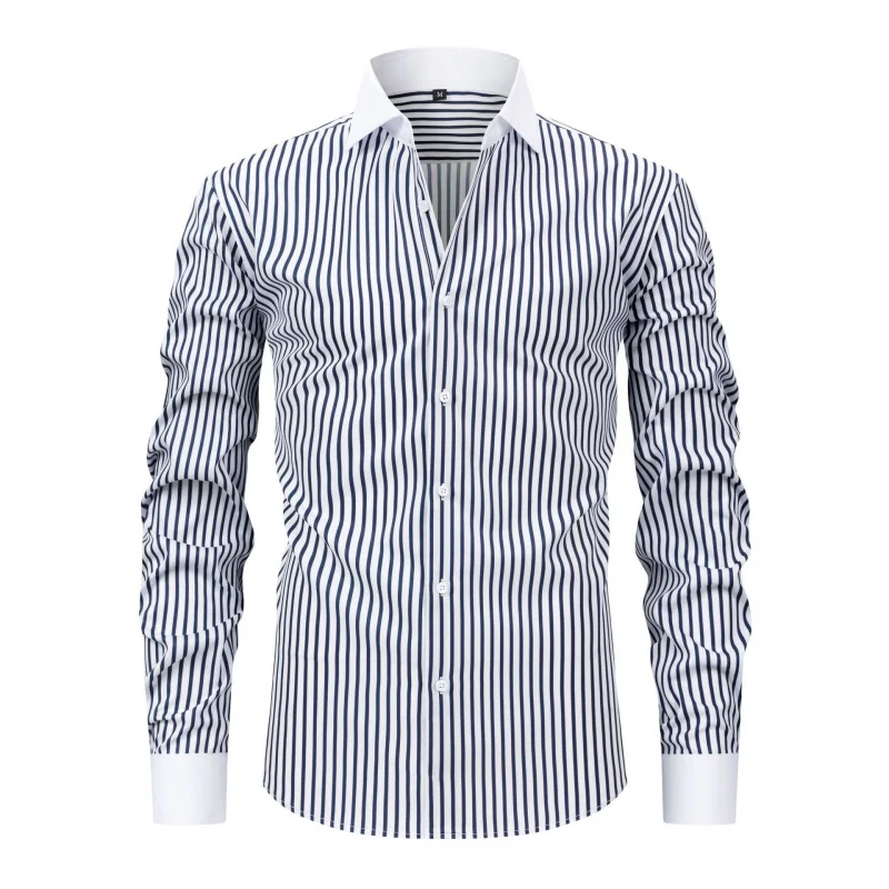 

Hot-Selling Men's Windsor Collar Long Sleeve Shirt Stretch Non-Iron Wrinkle-Resistant Silky Smooth Men's Shirt