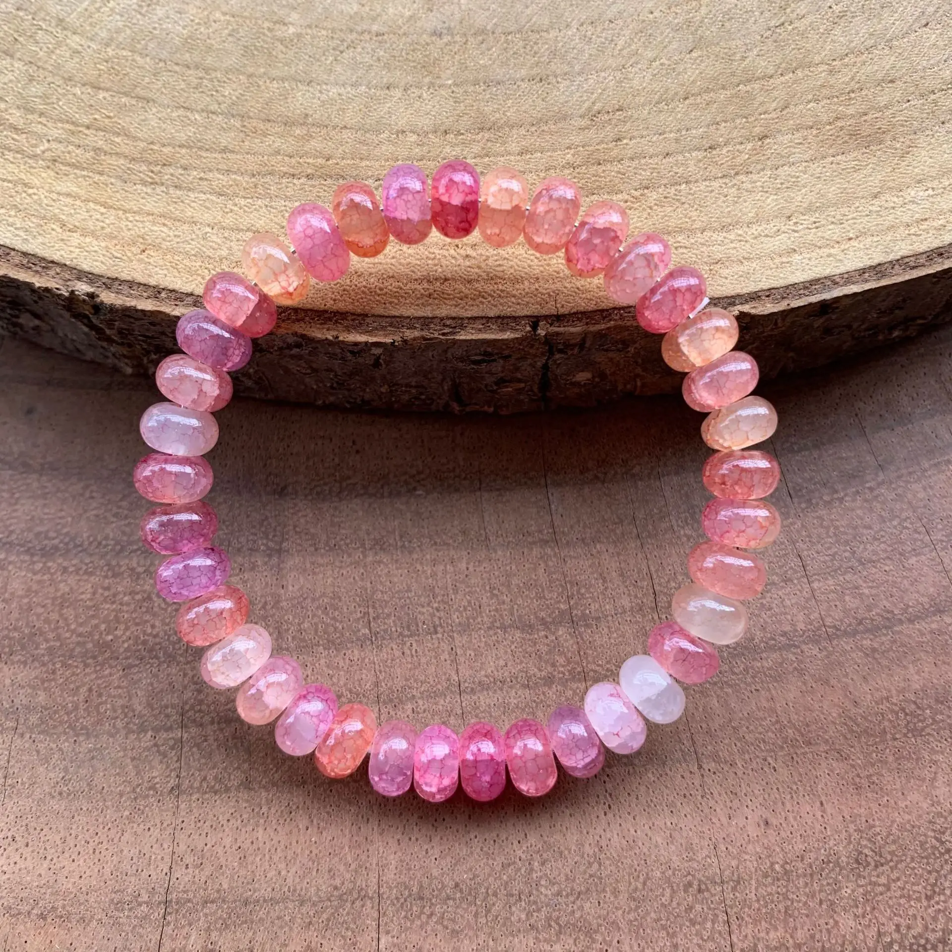 Elegant Pink Anti-Anxiety Bracelet for Relaxation Bohemian and Retro Style Perfect Gift for Men and Women Yoga Jewelry Gifts