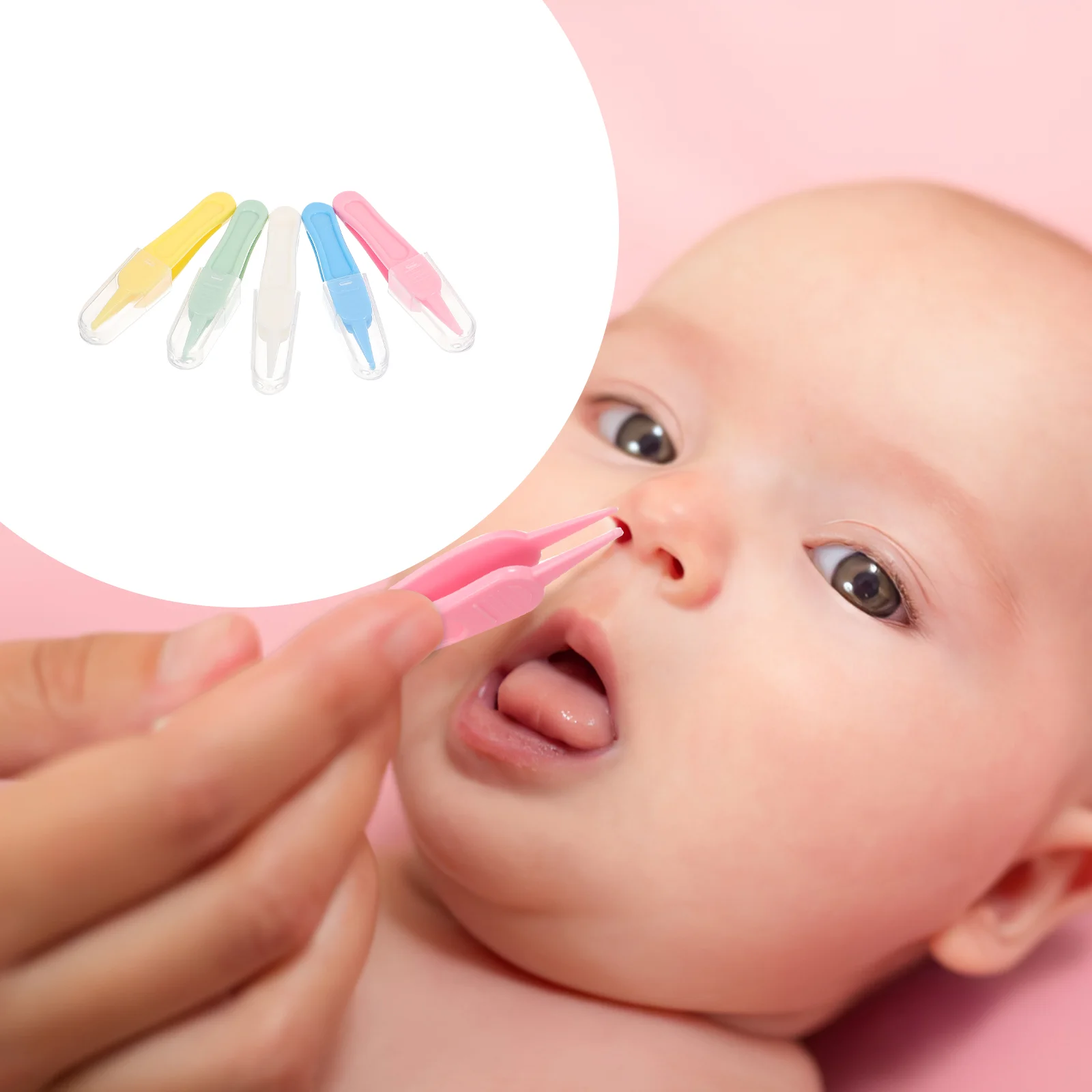 5 Pcs Booger Clip Baby Nose Safety Precision Tweezer Picker Clean Infant Care Round Abs Remover