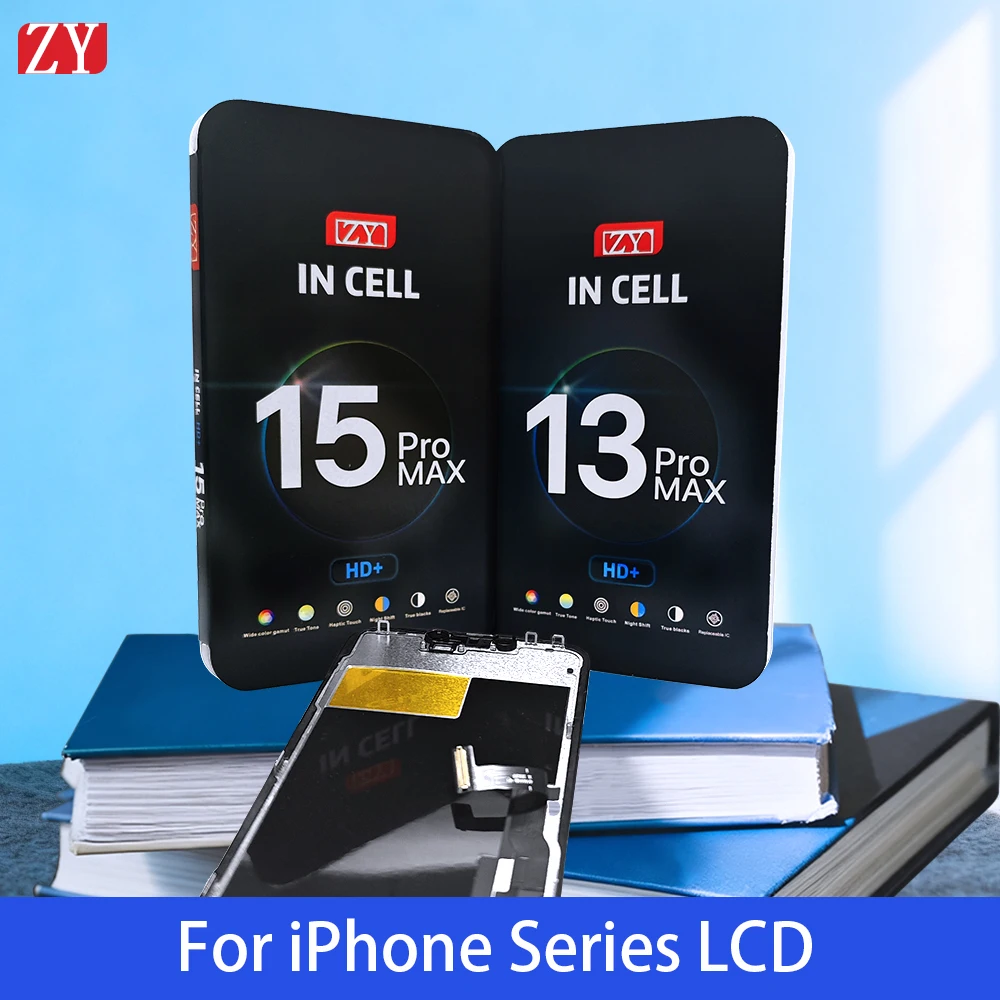 2Pcs/set ZY Super HD++ InCell Display For iPhone X XR XS Max 11 12 13 14 15 Pro Max LCD Display Touch Screen Digitizer Assembly