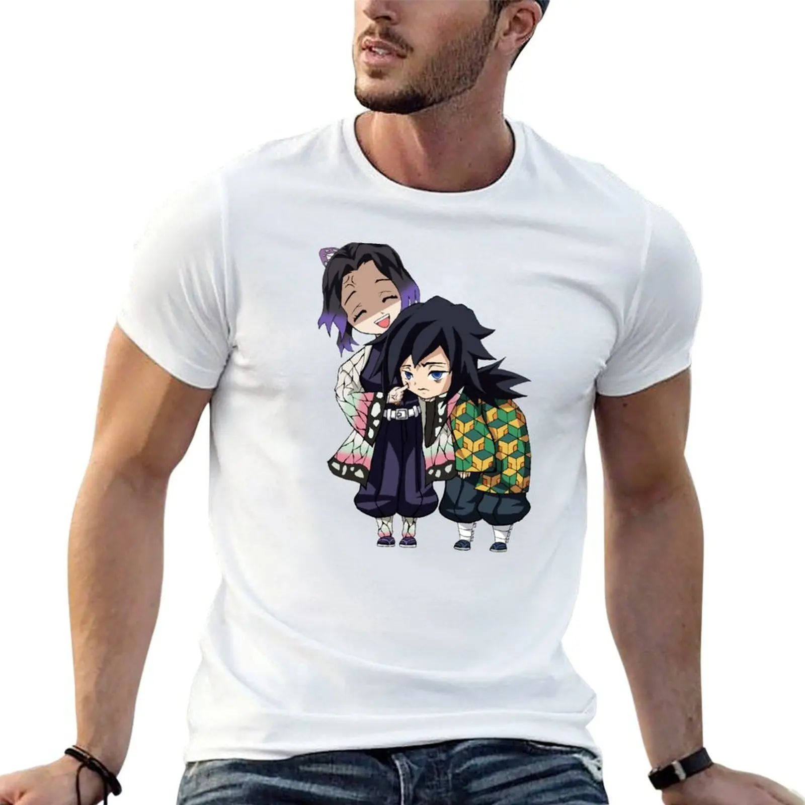 

Shinobu & Giyu T-Shirt cotton tshirt 100% t shirts for man graphic funny T-Shirt