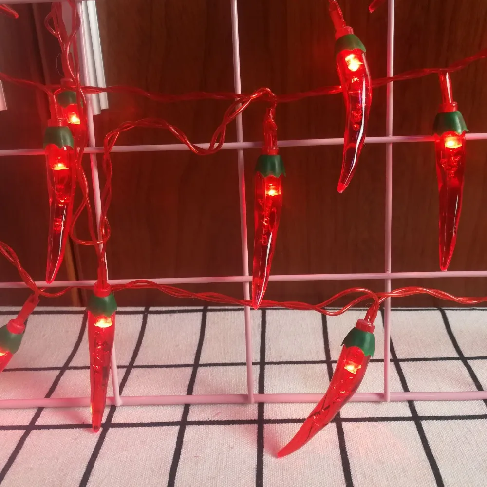 PVC Hot Pepper String Light Multifunctional 1.5m Colorful Light String Battery Operated Waterproof LED Night Lights
