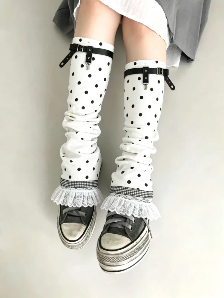 Women Y2K Kawaii Lace Knee High Leg Warmers Harajuku Gothic Lolita Flare Leg Socks Trendy Daily Cosplay Fashion Leg Cover