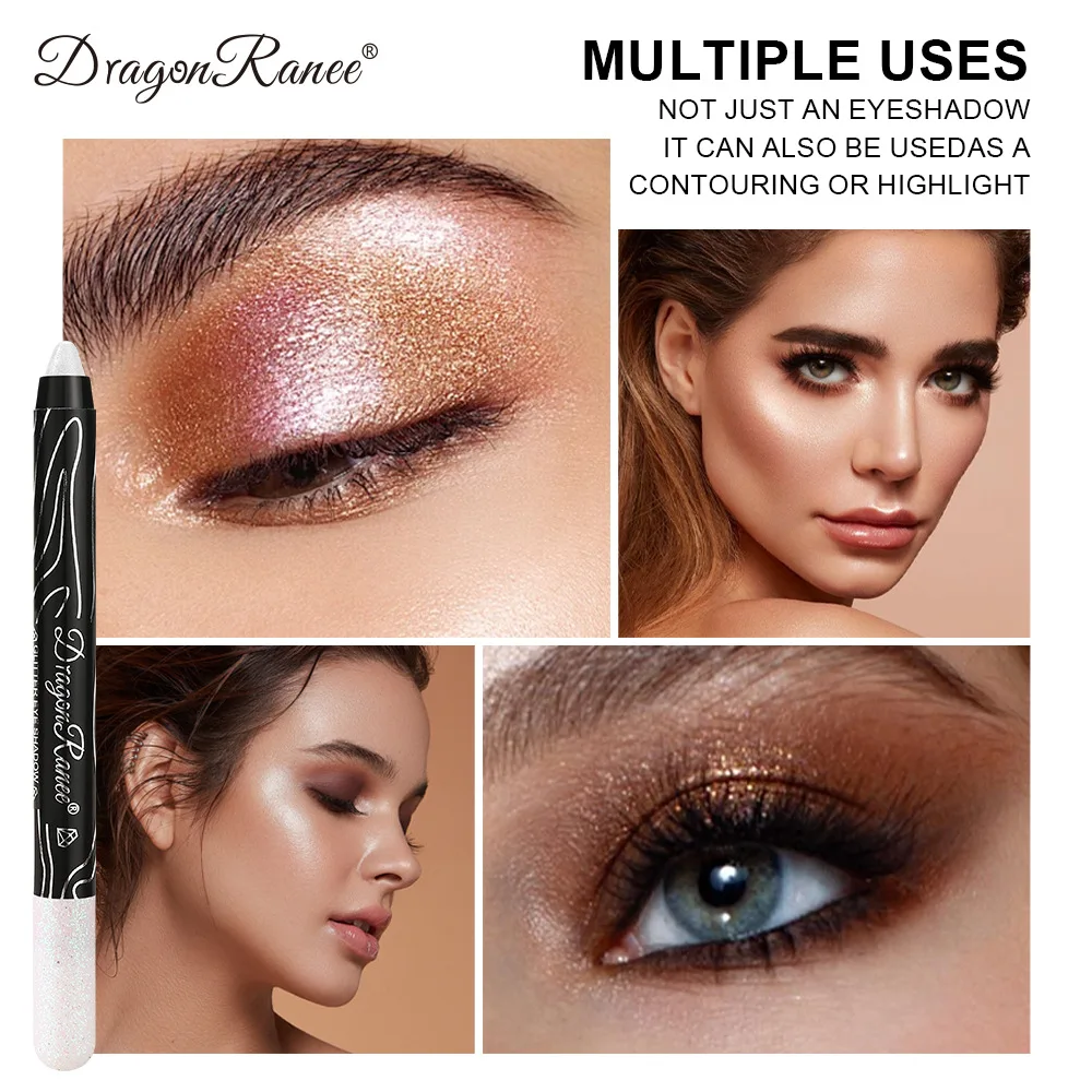 Dragon Ranee-Sombra Multifuncional para os Olhos, Textura Pérola Brilhante Moda, Destaque para Festa, Cosméticos Populares, 12 Cores