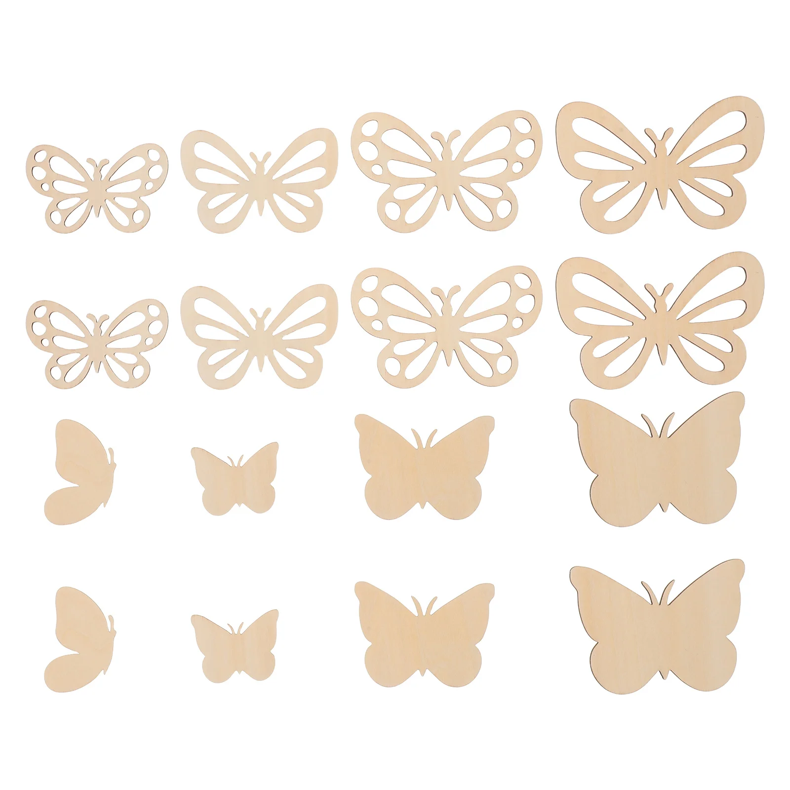 

16Pcs Butterfly Wall Stickers Unfinished Wood Butterfly Shaped Cutouts DIY Craft Pieces for Nursery Room Hanging Decorations