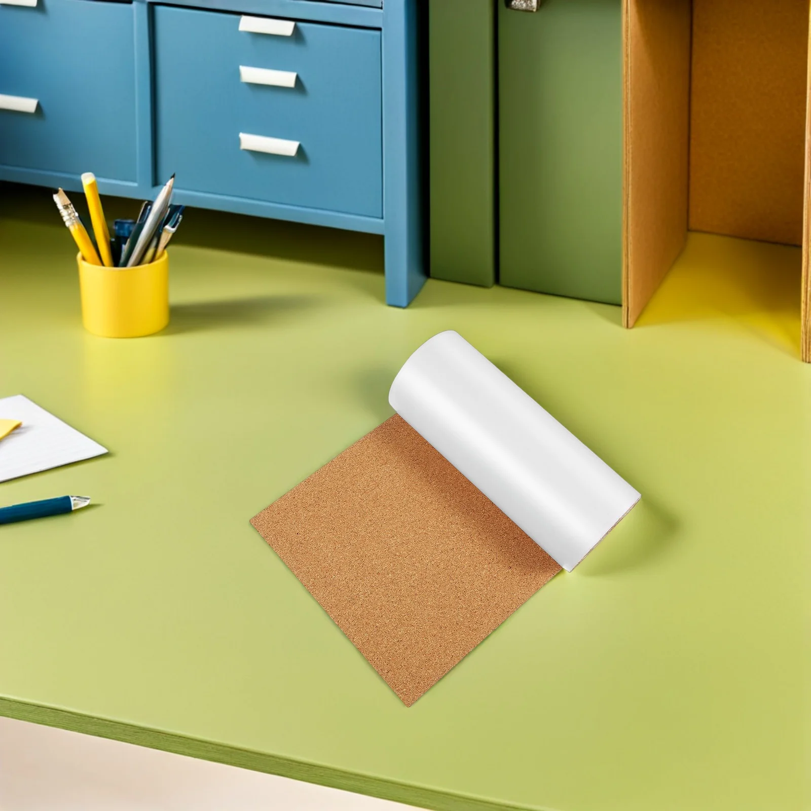 لوح الفلين لفة سميكة ذاتية اللصق ورقة الفلين 472x152 قطع مرنة لحجم لوحة المذكرة مكتب المنزل المدرسة لتقوم بها بنفسك