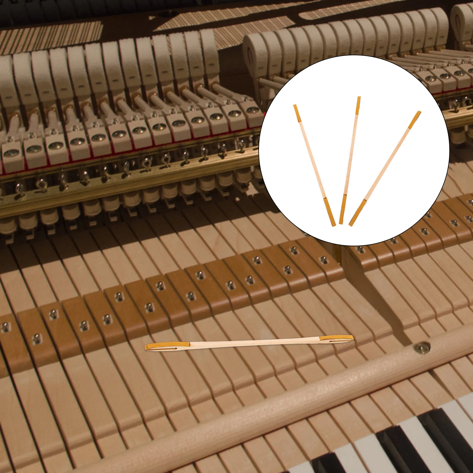 

3Pcs Wooden Piano Mute Clamp Precision Treble Mute Rods Piano Tuning Repair Tools Maintenance Kit for Technicians