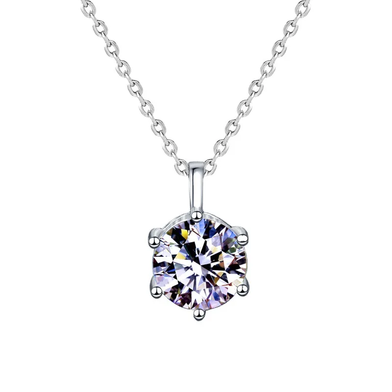 1-2-3-5 Carat Real Moissanite Diamond Pendant Necklace 100% s925 Sterling Silver Plate 18k Gold Neck Pendant Chain Fine Jewelry