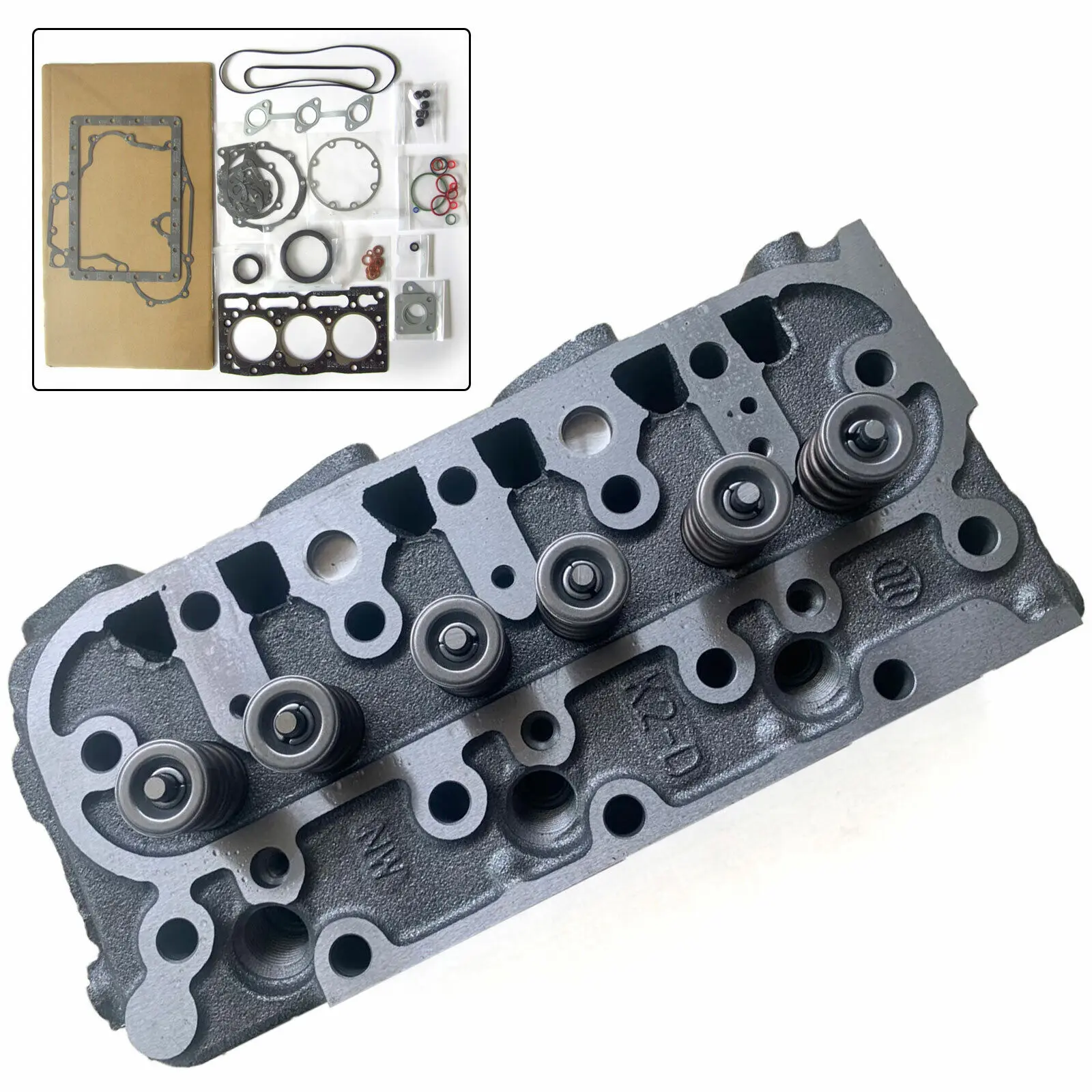 Cylinder Head Assy Complete Cylinder Head With Valves Spring Full Gasket Kit For Hitachi Mini Excavator EX15-2 \Kubota Excavator