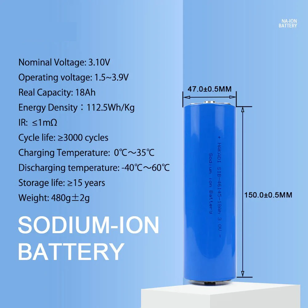 Rechargeable Sodium-ion Cell 46150 3.0 V 18Ah SIB E-bike Low Temperature Battery