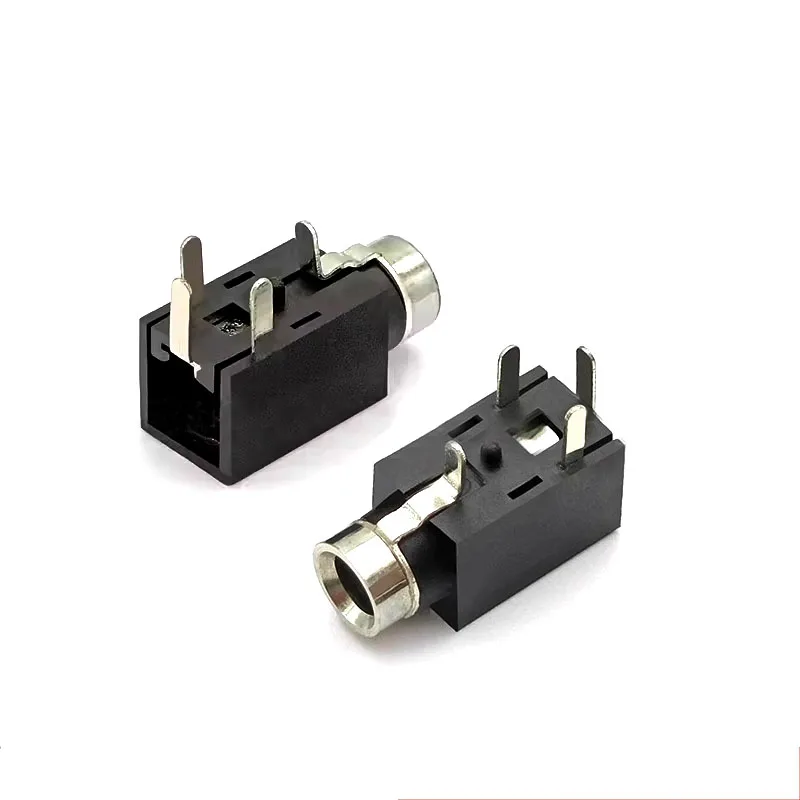 2.5 Aperture headphone socket PJ-210B copper head four-pin front pin small head audio base three-pin power port