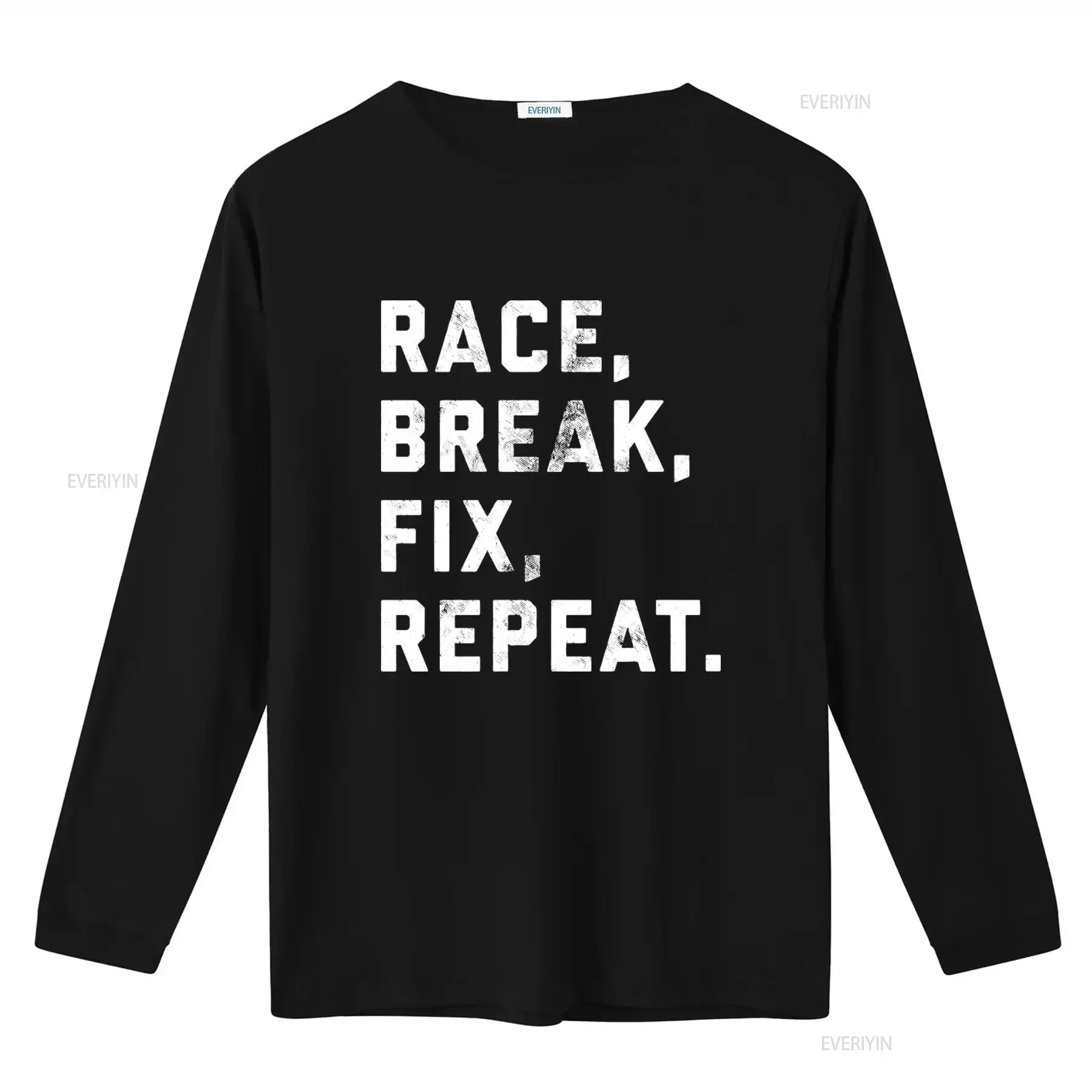 Race Break Fix Repeat T Shirt for Mechanics Dad Father's Day Car Lover Enthusiast Racer vintage Washed Breathable streetwear