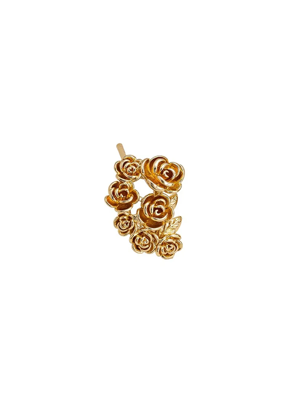 14K Gold-Color Plated Rose Vintage Wind Earrings 925 Silver Needle with Hanging Ring Handmade Diy Earrings