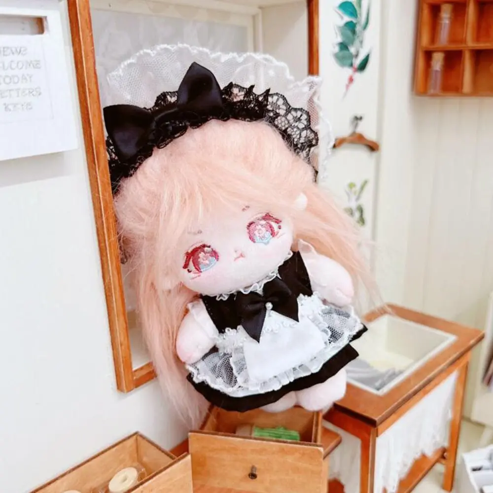 Maid Dress Cotton Doll Maid Skirt Headwear Apron 10cm Cotton Doll Clothes Dress Up Clothing Set Idol Dolls Dress 10cm Idol Doll