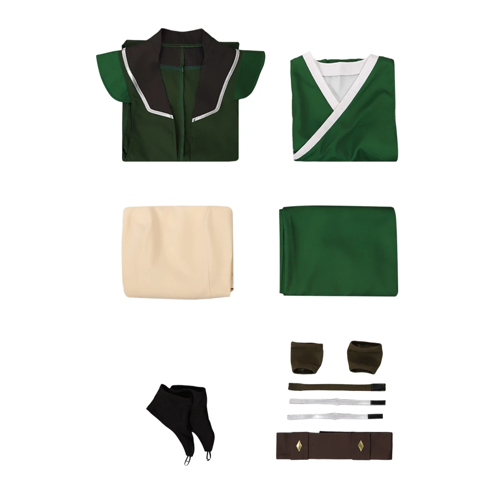Avatar Toph Cosplay Beifong Costume for Adult Women Clothing Headband Roleplay Fantasia Outfits Halloween Carnival Suit - view 6