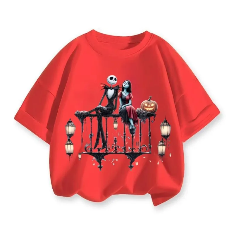 حار بيع الكابوس قبل عيد الميلاد جاك Skellington طباعة الاطفال تي شيرت الصيف الأطفال بلايز الفتيات ملابس طفل الفتيان التي شيرت