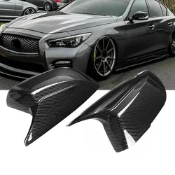 For Infiniti Q50 Q60 Q70 QX30 2014-2021 Carbon Fiber Color Rearview Mirror Cover Caps Side Door Mirror M Style Pair