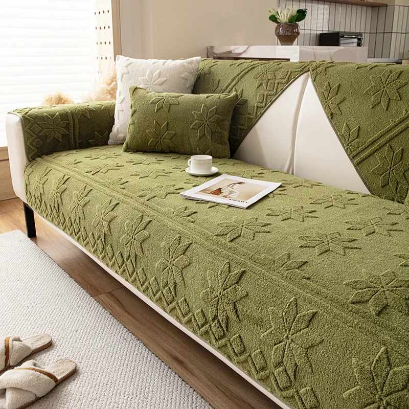 جميع المواسم الجاكار أريكة قطيفة وسادة المضادة للانزلاق قطعة واحدة صف مستقيم غرفة المعيشة وسادة للمقعد مع غطاء غبار القماش #3