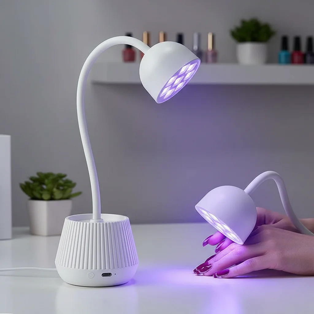 

Mini UV LED Nail Lamp 24W Fast Drying Bendable Phototherapy Light for Home Use