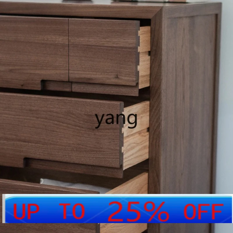 

LMM new Chinese solid wood chest of drawers, black walnut tenon and mortise storage locker
