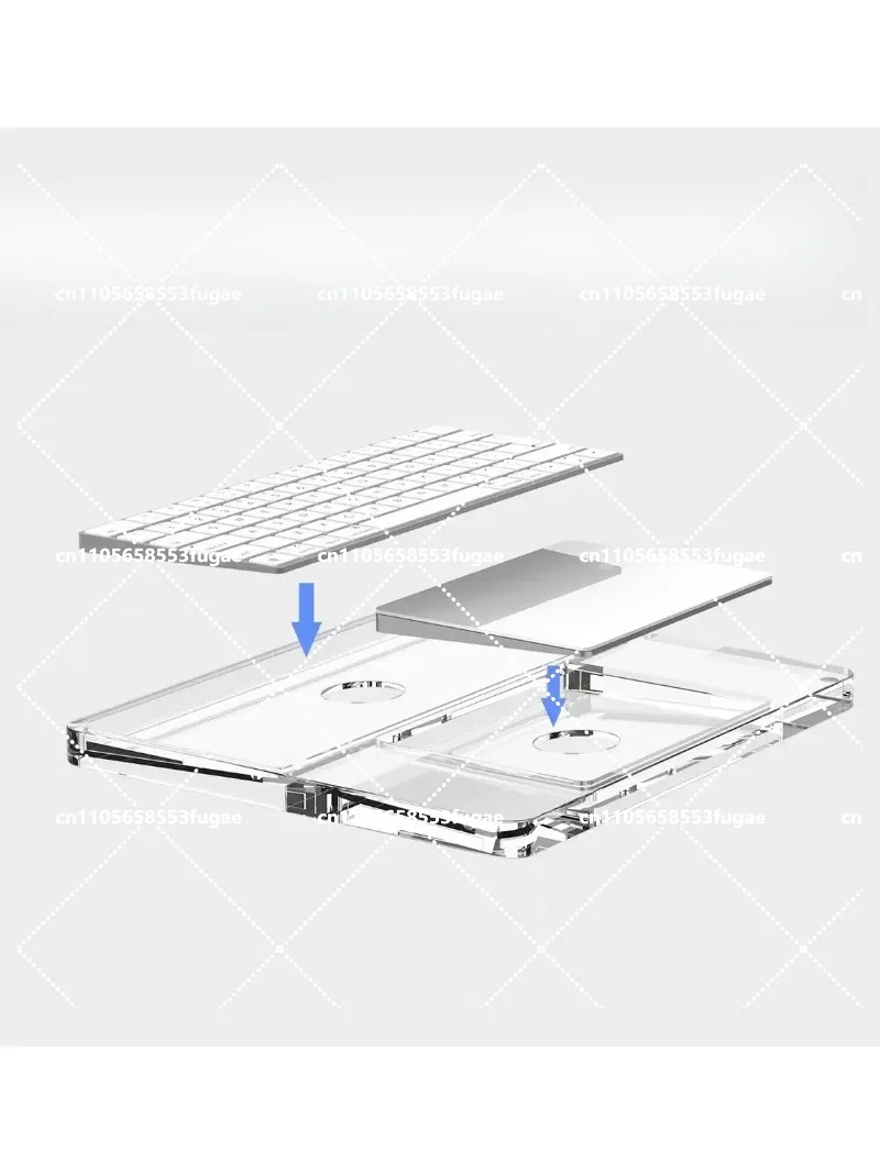 Transparent Acrylic Keyboard Wrist Rest Holder with Touch Numeric Keypad for 2/3‑Section Keyboard