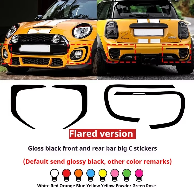 Car Accessories For MINI Cooper JCW F55 F56 F57 Exterior Conversion Parts Front Bumper Wrap Vents Bumper Decorative Stickers view 6