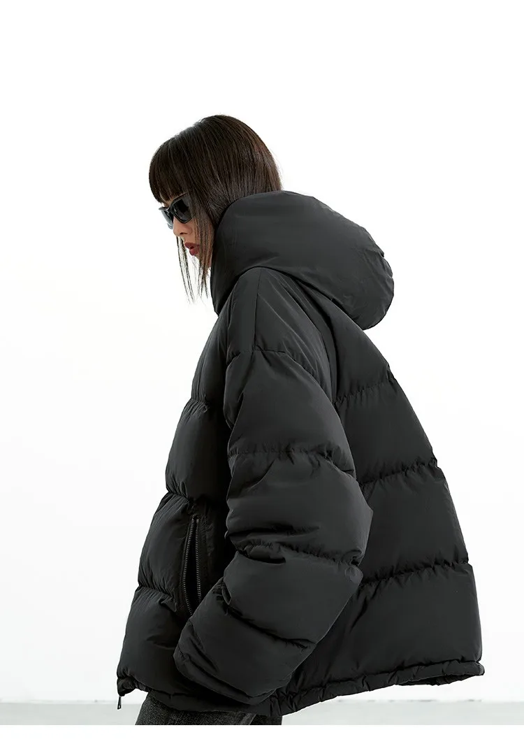 So Hot That You'Ll Sweat~ Duck down Oversized down Jacket, Unisex, 2026 Winter New Style, Loose Black Hooded Coat
