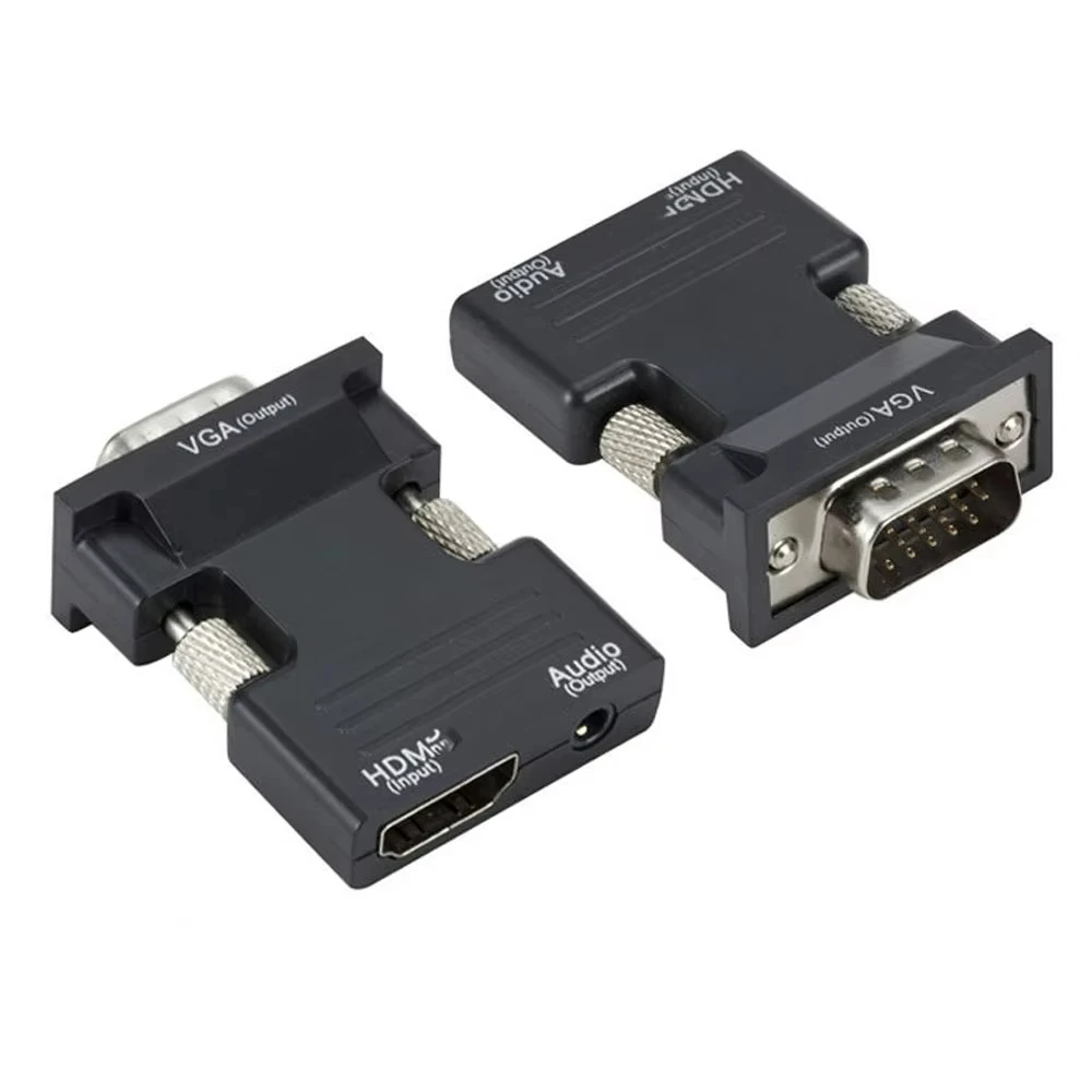 HDMI-совместимый адаптер-конвертер VGA 1080P VGA-адаптер 3,5 мм аудиоразъем для ПК, настольного ноутбука в HDTV-проектор, видео-аудио