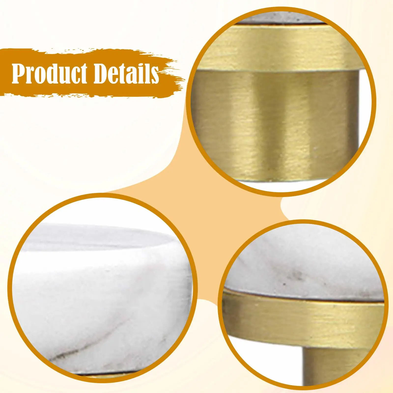 Manopola decorativa per porta in marmo e ottone per ante di armadi