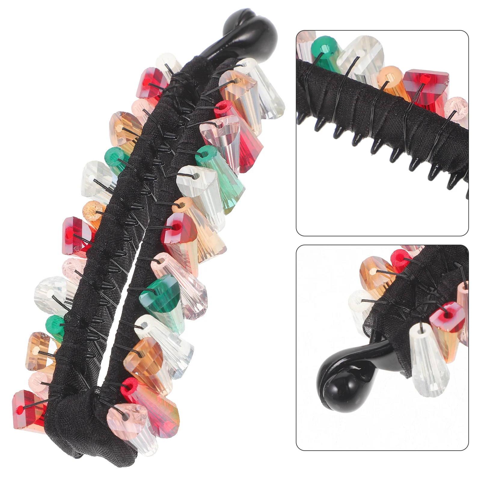 مشبك شعر الموز الكبير، مشابك شعر للنساء ذات ذيل حصان رفيع وسميك وقصير #4