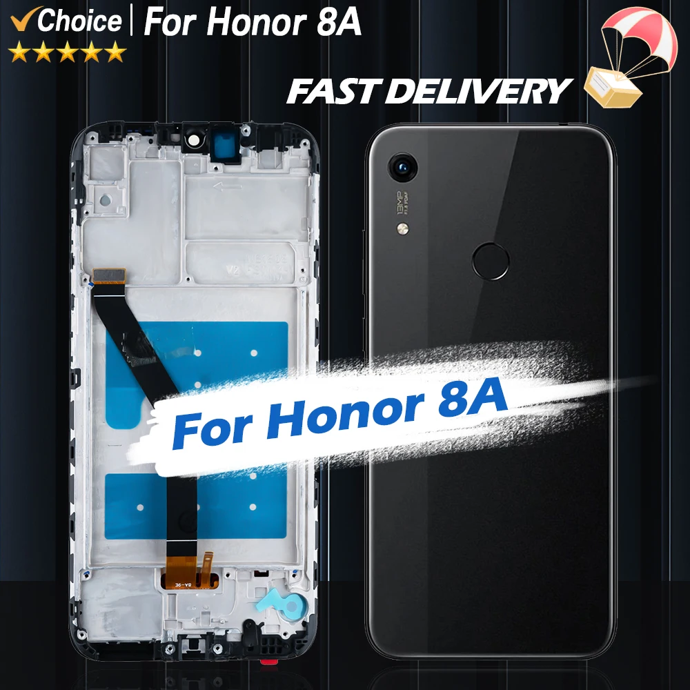 ЖК-дисплей 6,09 дюйма для Honor 8A, сенсорный экран, дигитайзер в сборе, телефон для Huawei Y6 2018, телефон с рамкой