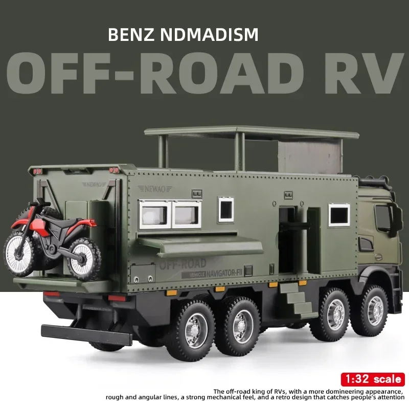 1:32 Mercedes Benz Nomadism Off Road Vehicle RV Alloy Model Car Collection Diecast Miniature Toy Sound & Light Toy For Kids Gift