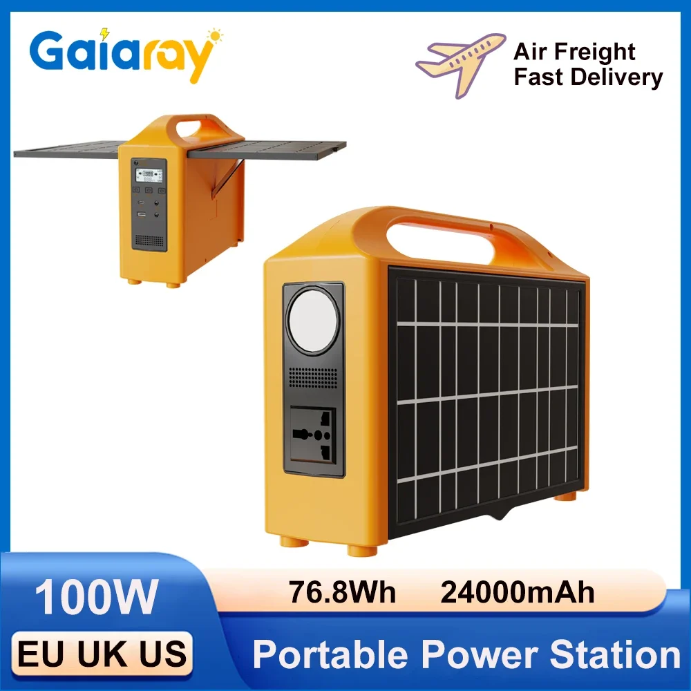 

Top! Portable Power Station 100W 220V 110V Power Supply Solar Generator Outdoor Backup Power LED With Solar Panel For Camping Tr
