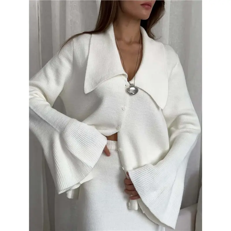 CYL-Female 2 Piece Skirt Sets Long Sleeve Skirt Suits