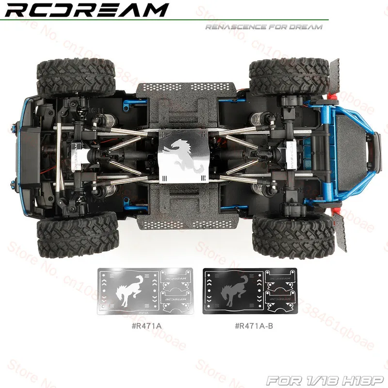 RCDream 1/18 MJX H18P Remote control car metal upgrade accessories Chassis stainless steel armor Car axle armor modify Rc