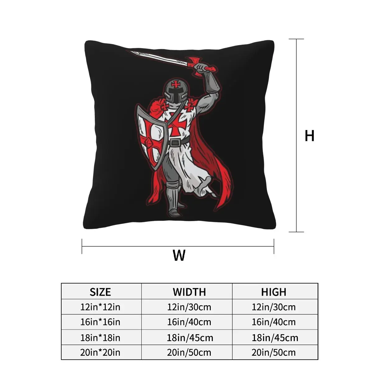 Templar Shield Cross Knights Templar 2 pcs Square Pillowcase Pillow Cover Cushion Zip Decorative Comfort Throw Pillow for Home