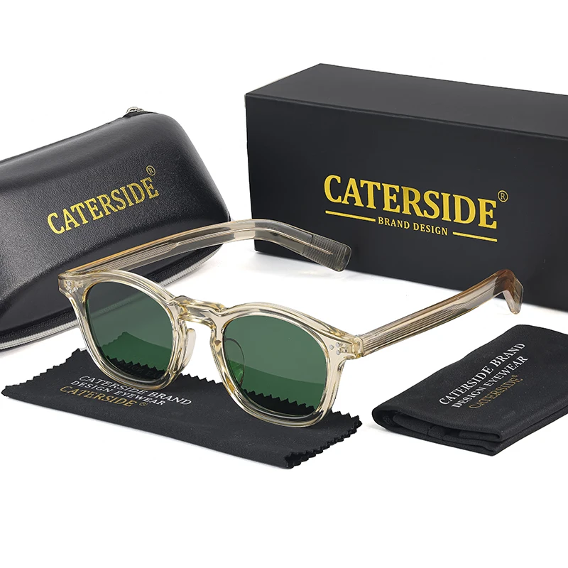 

CATERSIDE Round Small Frame Sunglasses Men's Punk Propionic Sun Glasses for Women Fashion 2024 Party Gifts Travel Eyeglasses