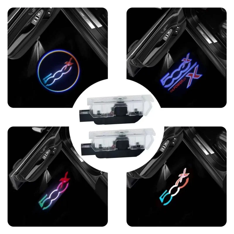 

2X LED Car Door Logo Welcome Light Ghost Shadow Lamp Suitable For Fiat 500x 2015-2023 500L 2013-2019 Products Ghost Shadow Lamps